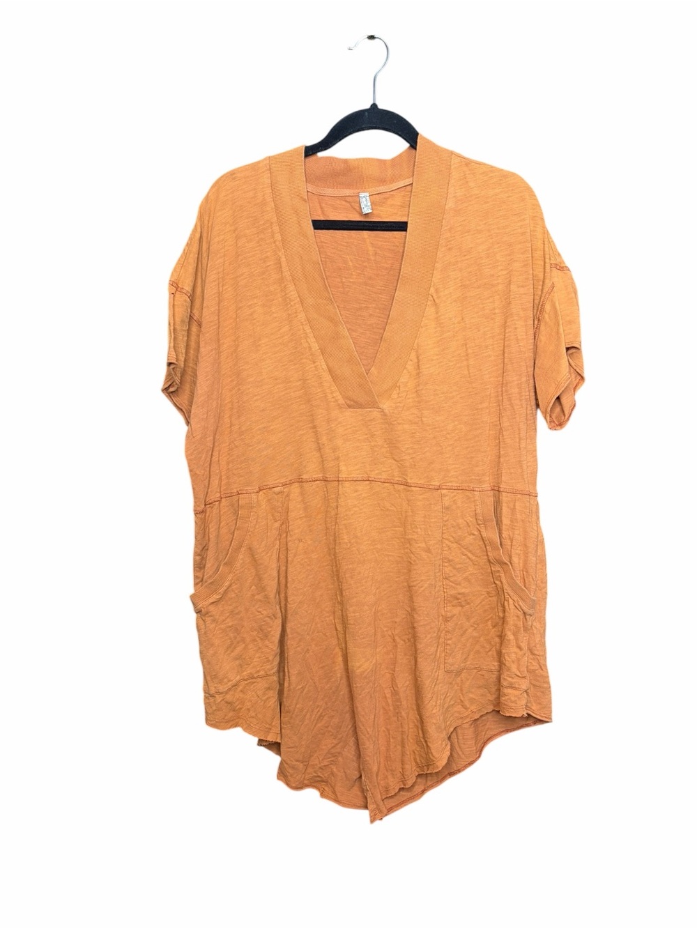 Free People Intimately Women's Why Not Cotton Romper Rust Orange Brown
